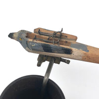 Carved, Painted Antique Mechanical Bird