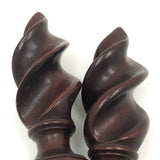 Gorgeous Antique Mahogany Flame Shaped Finials