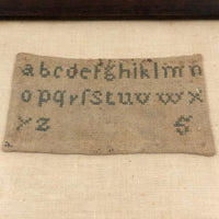 Very Sweet Small Early Alphabet Sampler in Lovely Old Frame
