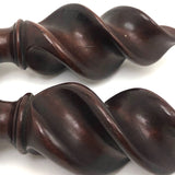 Gorgeous Antique Mahogany Flame Shaped Finials