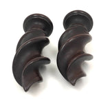 Gorgeous Antique Mahogany Flame Shaped Finials