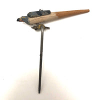 Carved, Painted Antique Mechanical Bird