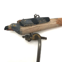 Carved, Painted Antique Mechanical Bird