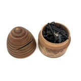 Collection of Old Metal Charms in Treen Hive-Shaped Bank