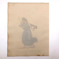 Early 19th Century British Watercolor, Beauty Chastened by Amnesia (???)