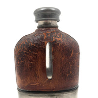 Antique Leather and Silver-plate Glass Flask