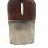 Antique Leather and Silver-plate Glass Flask