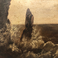 Moody 19th Century Oil Seascape on Windor & Newton Board