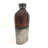 Antique Leather and Silver-plate Glass Flask