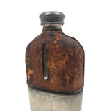 Antique Leather and Silver-plate Glass Flask