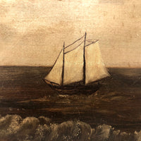 Moody 19th Century Oil Seascape on Windor & Newton Board