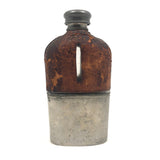 Antique Leather and Silver-plate Glass Flask