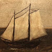 Moody 19th Century Oil Seascape on Windor & Newton Board