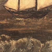 Moody 19th Century Oil Seascape on Windor & Newton Board