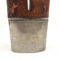 Antique Leather and Silver-plate Glass Flask