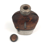 Antique Leather and Silver-plate Glass Flask
