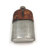 Antique Leather and Silver-plate Glass Flask