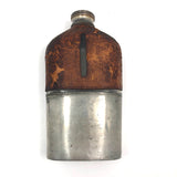 Antique Leather and Silver-plate Glass Flask