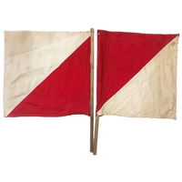 Allen Smith's WWII Era Red and White Signal Flags, A Pair