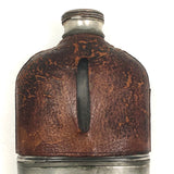 Antique Leather and Silver-plate Glass Flask