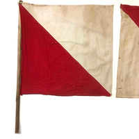 Allen Smith's WWII Era Red and White Signal Flags, A Pair