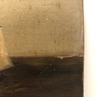 Moody 19th Century Oil Seascape on Windor & Newton Board