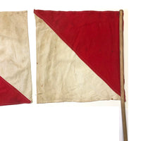 Allen Smith's WWII Era Red and White Signal Flags, A Pair