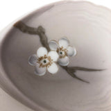 Bing & Grondahl Denmark Porcelain Ashtray and Cigarette Holder with Blossom on Branch - A Set