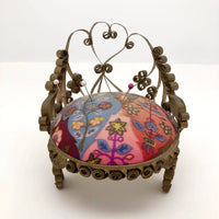 Gold Painted Tin Can Trampy Pin Cushion Chair