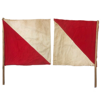 Allen Smith's WWII Era Red and White Signal Flags, A Pair
