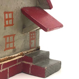 Great Old Red and Gray Painted Folk Art House