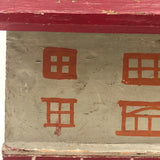 Great Old Red and Gray Painted Folk Art House