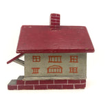 Great Old Red and Gray Painted Folk Art House