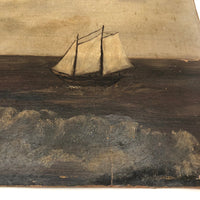 Moody 19th Century Oil Seascape on Windor & Newton Board