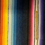 Vintage Handwoven Mexican Saltillo Serape Blanket or Rug c. 1940s