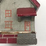 Great Old Red and Gray Painted Folk Art House