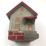 Great Old Red and Gray Painted Folk Art House