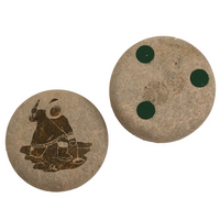 Soapstone Lidded Box with Ice Fishing Figure