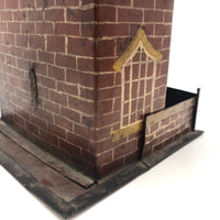 Wonderful Antique Painted Tin House with Carved, Spinning Couple