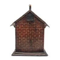Wonderful Antique Painted Tin House with Carved, Spinning Couple