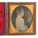 Unusual Early Daguerreotype Depicting Folk Art Drawing of Young Boy