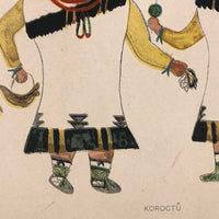 Hopi "Koroctu" Katchina Drawing, 1903 Bureau of American Ethnology Bookplate