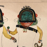 Hopi "Koroctu" Katchina Drawing, 1903 Bureau of American Ethnology Bookplate