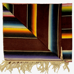 Vintage Handwoven Mexican Saltillo Serape Blanket or Rug c. 1940s