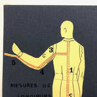 Set of Three Vintage French Pattern / Tailoring Studies, Ink on Cut Paper, 1972-74