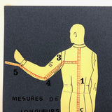 Set of Three Vintage French Pattern / Tailoring Studies, Ink on Cut Paper, 1972-74