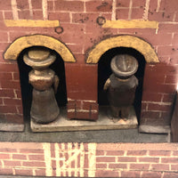 Wonderful Antique Painted Tin House with Carved, Spinning Couple