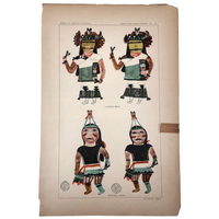 Hopi "Lakone Mana" and "Mamzrau Mana" Katchina Drawings, 1903 Bureau of American Ethnology Bookplate