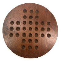 Nice Old Handmade Round Marbles Solitaire Board with Clay Marbles