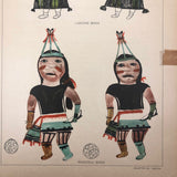Hopi "Lakone Mana" and "Mamzrau Mana" Katchina Drawings, 1903 Bureau of American Ethnology Bookplate